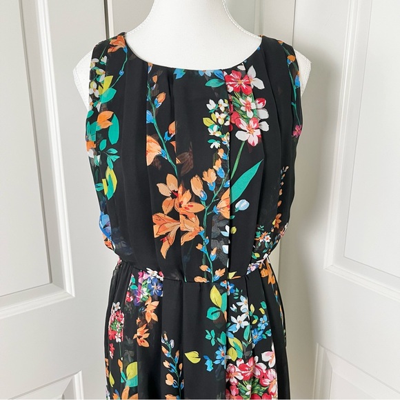 Atmosphere Floral A-line Dress-Black-Women US Size Small - Picture 4 of 13